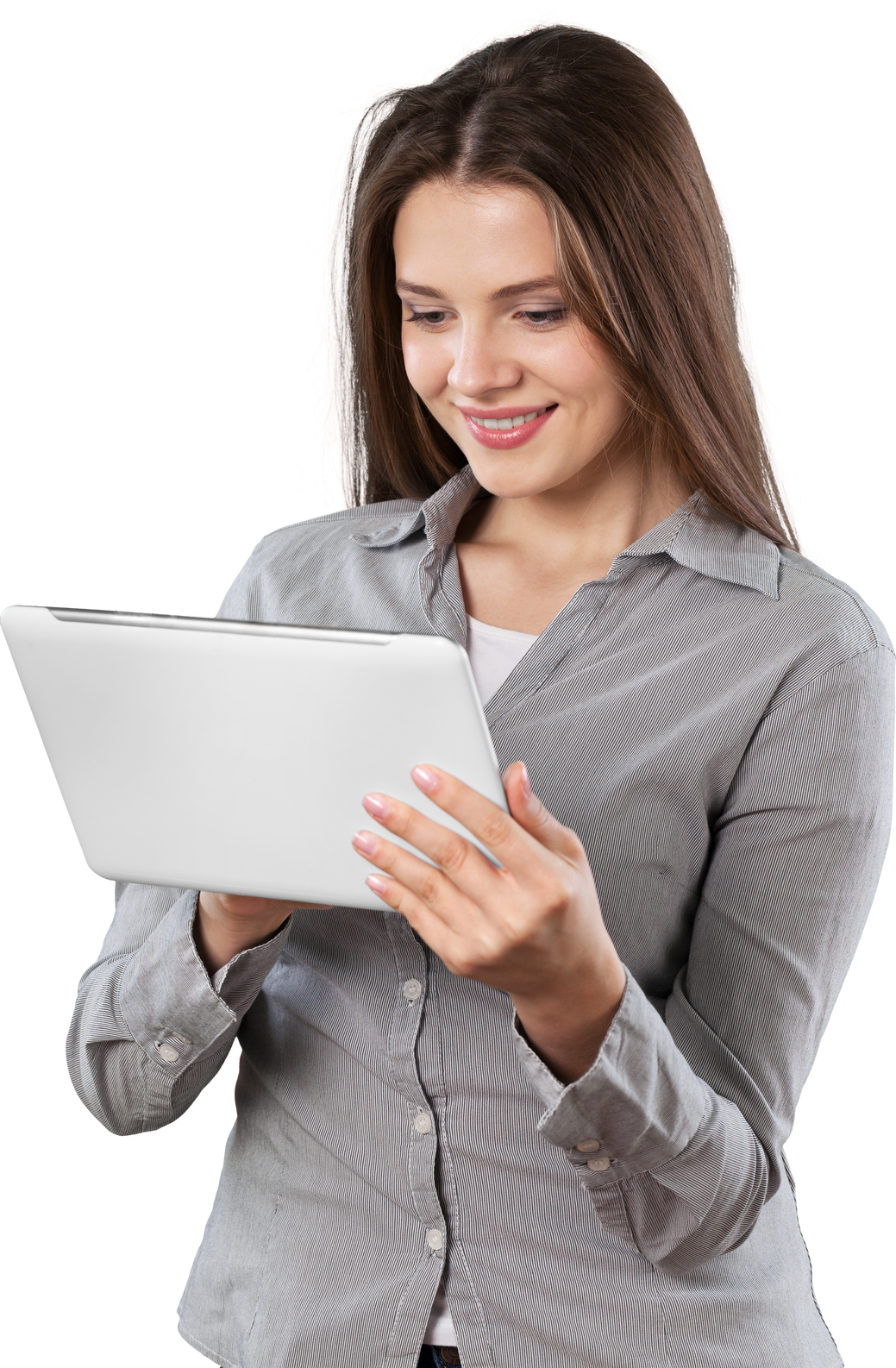Young Cute Woman Using Digital Tablet  